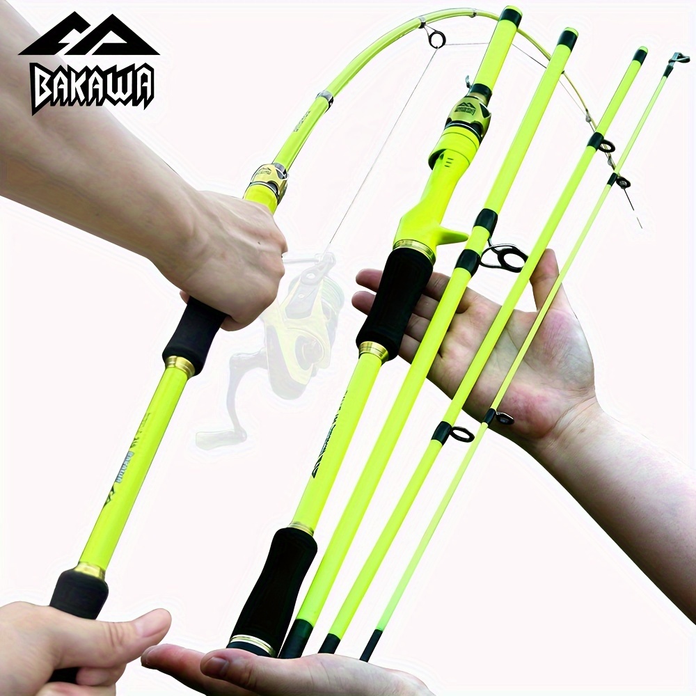 

Bakawa Spinning Fishing Rod - 4-section Portable Casting Rod, Medium Action, Frp Material, 1.8m/5.91ft & 2.1m/6.89ft Sizes, Adult, Medium Power Level For Carp &