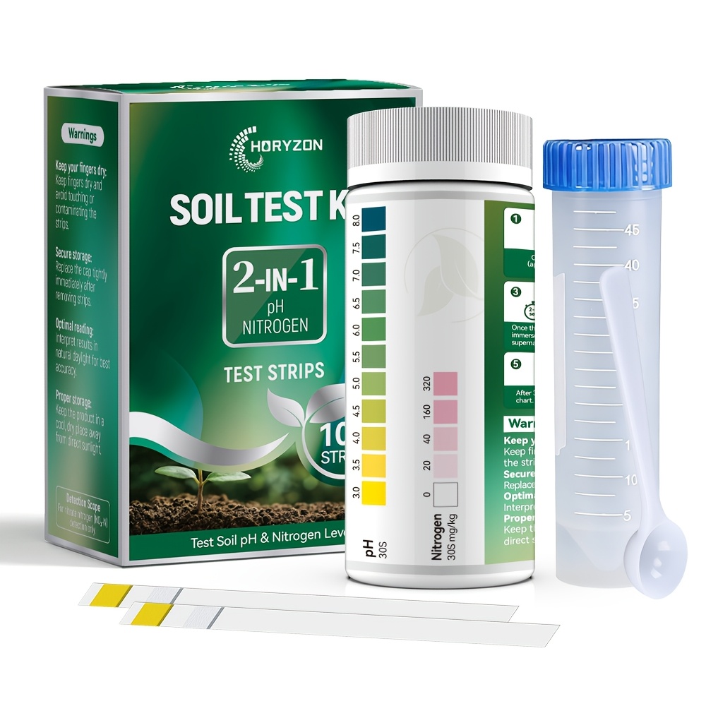 TEMU Kit de test 2-en-1 : Test précis et rapide du pH et du contenu en d'ammoniac, kit de test à détection rapide de haute . Chaque boîte teste 100 .