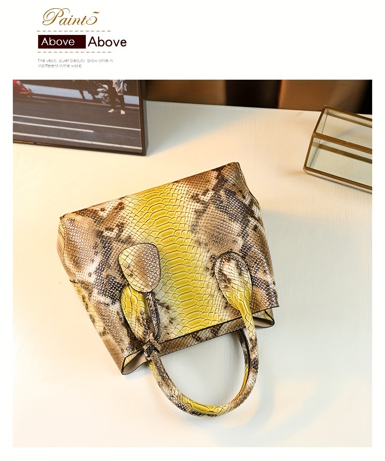 fashion top handle tote bag for women animal print pu with polyester lining zipper closure spacious business commuter handbag from guangzhou production area details 8