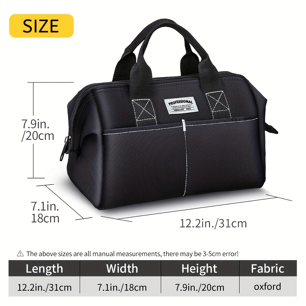 E-shop Robuste Leinwand-Werkzeugtasche mit Weitem Mund – Großes Fassungsvermögen, Tragbarer Werkzeuginhalter mit Mehreren Fächern & Ergonomischen