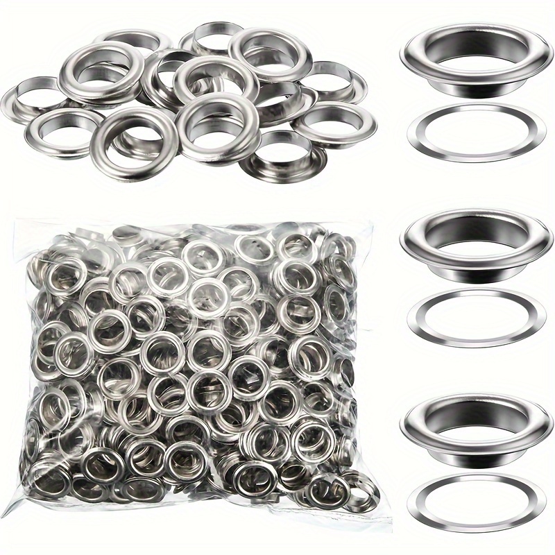 

500pcs 6/10/12mm Grommet Washers And Grommet Kit For Banners And Posters Metallic Grommet Fabric Dress Belts (silver)