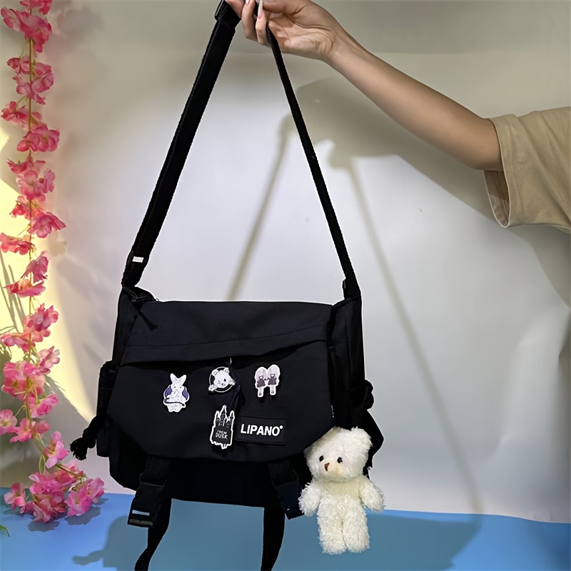 chic korean nylon crossbody bag adjustable strap - Temu Canada