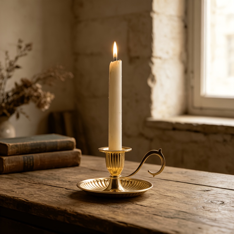 metallisch goldener/distressed 1 teiliger kerzenhalter griff