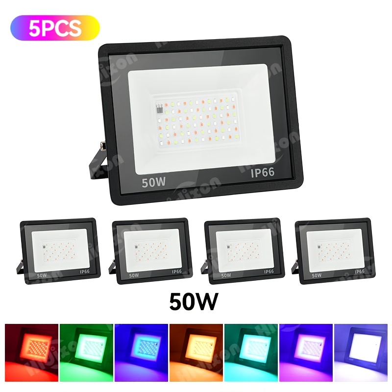 Image of Led Outdoor Floodlight, Household Spotlight, Color Spotlight, Adjustable Brightness, High-quality Floodlight, Color Ceiling Light, Suitable For Party, Courtyard, Villa And Garden Lighting Decoration