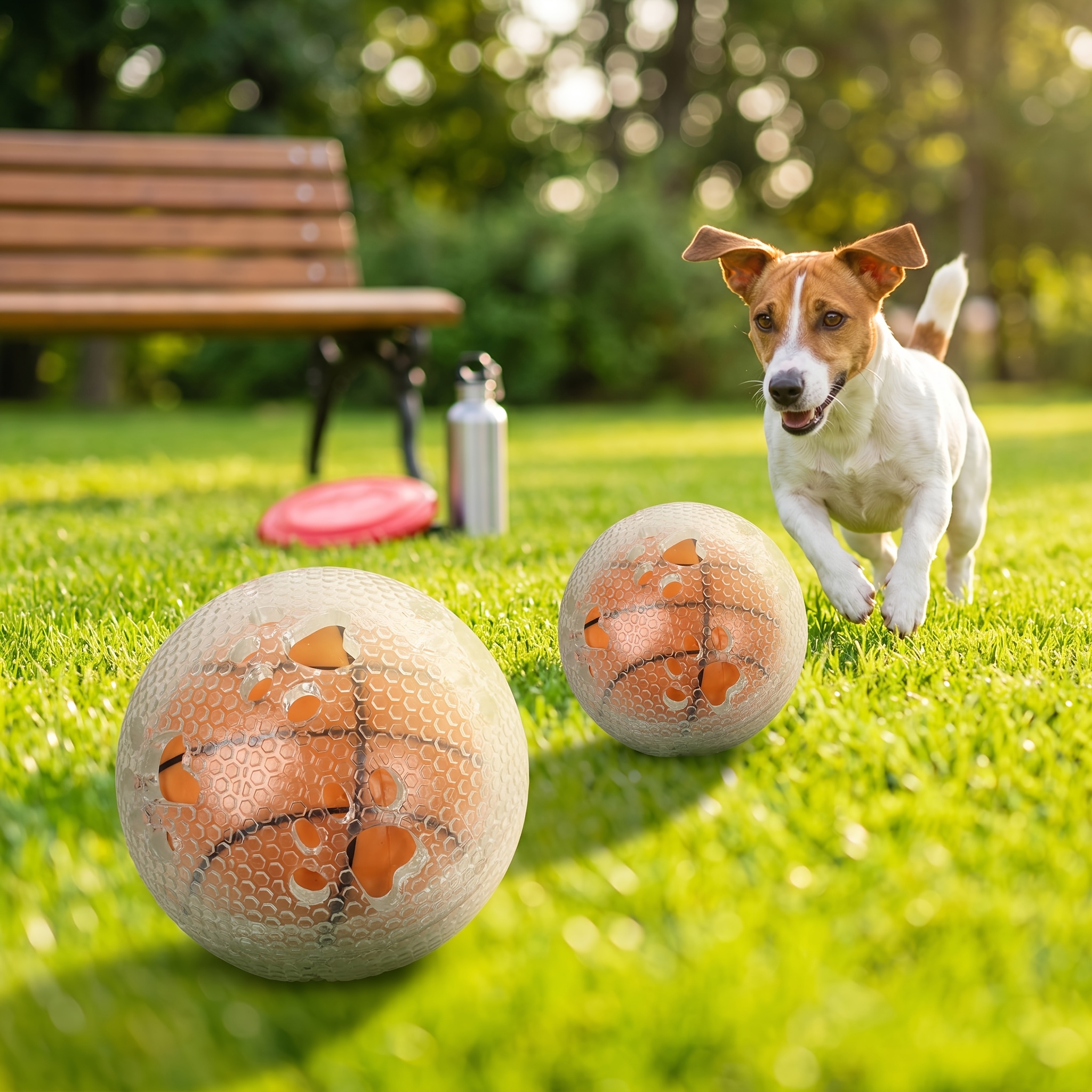 TEMU Tpr Pet Toy Ball With Paw Print, And Exercise Ball For Self-entertainment And , Suitable For Small To Medium Dogs, Without Battery