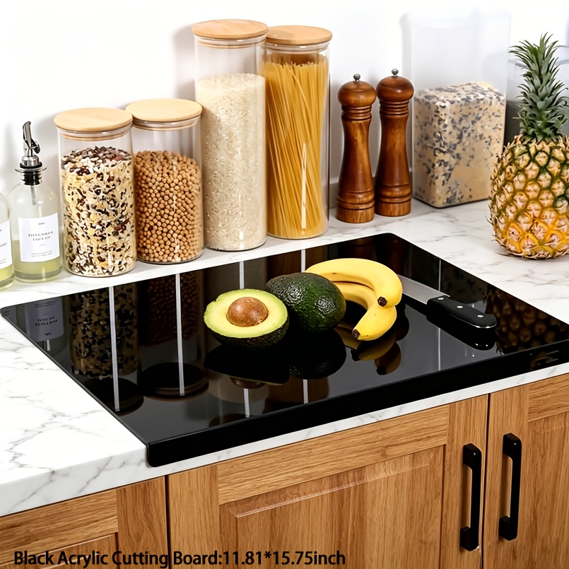 Image of Acrylic Cutting Board With Spill-proof Edges, Non-slip Design, 15.75 X Inches, Board For Slicing Bread, Meat, Vegetables, And More In Kitchen Or Living Room