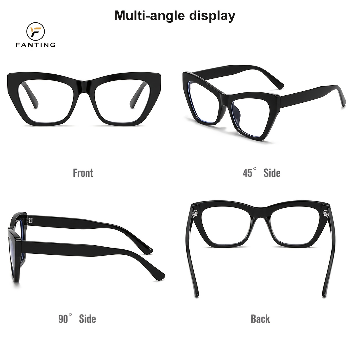 Oversized Cat-Eye Frames with Clear Lens