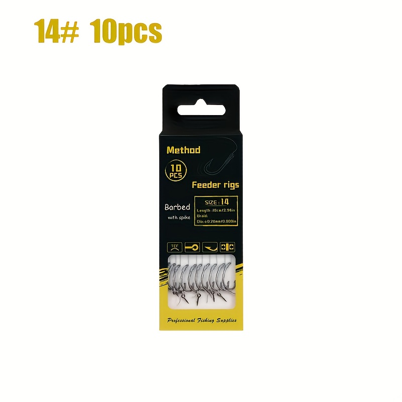 E-shop 10 Stück Method Feeder Rigs, Geflochtene Schnur, Schnellwechsel-Rig, Einfach zu Binden, Bissempfindlich, 6#8#10#12#14#!