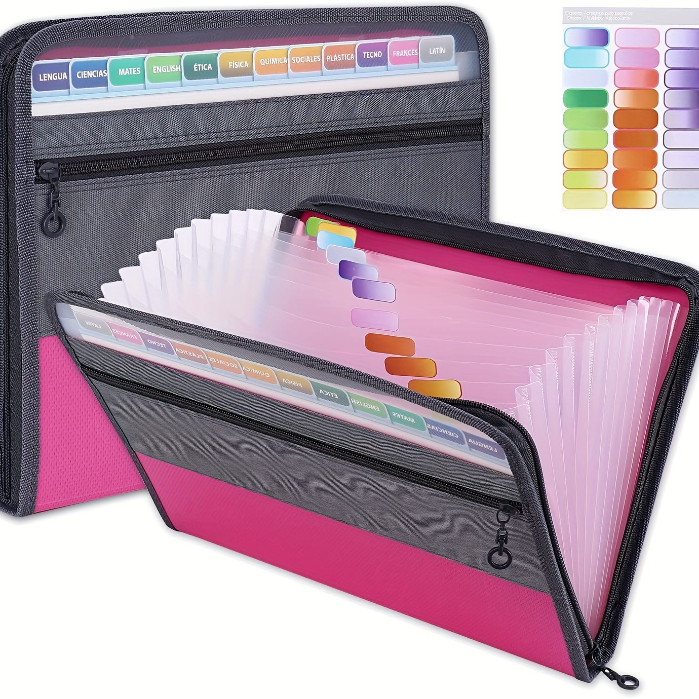 expandable a4 file folders with dividers colorful file folders for storing paper   and receipts 3 colors  