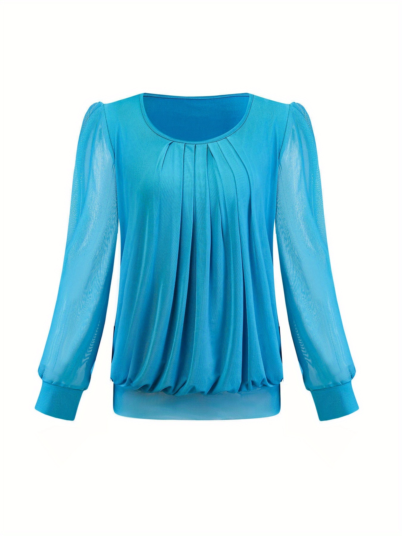 a designed pleated square-neck fitted shirt for women, suitable