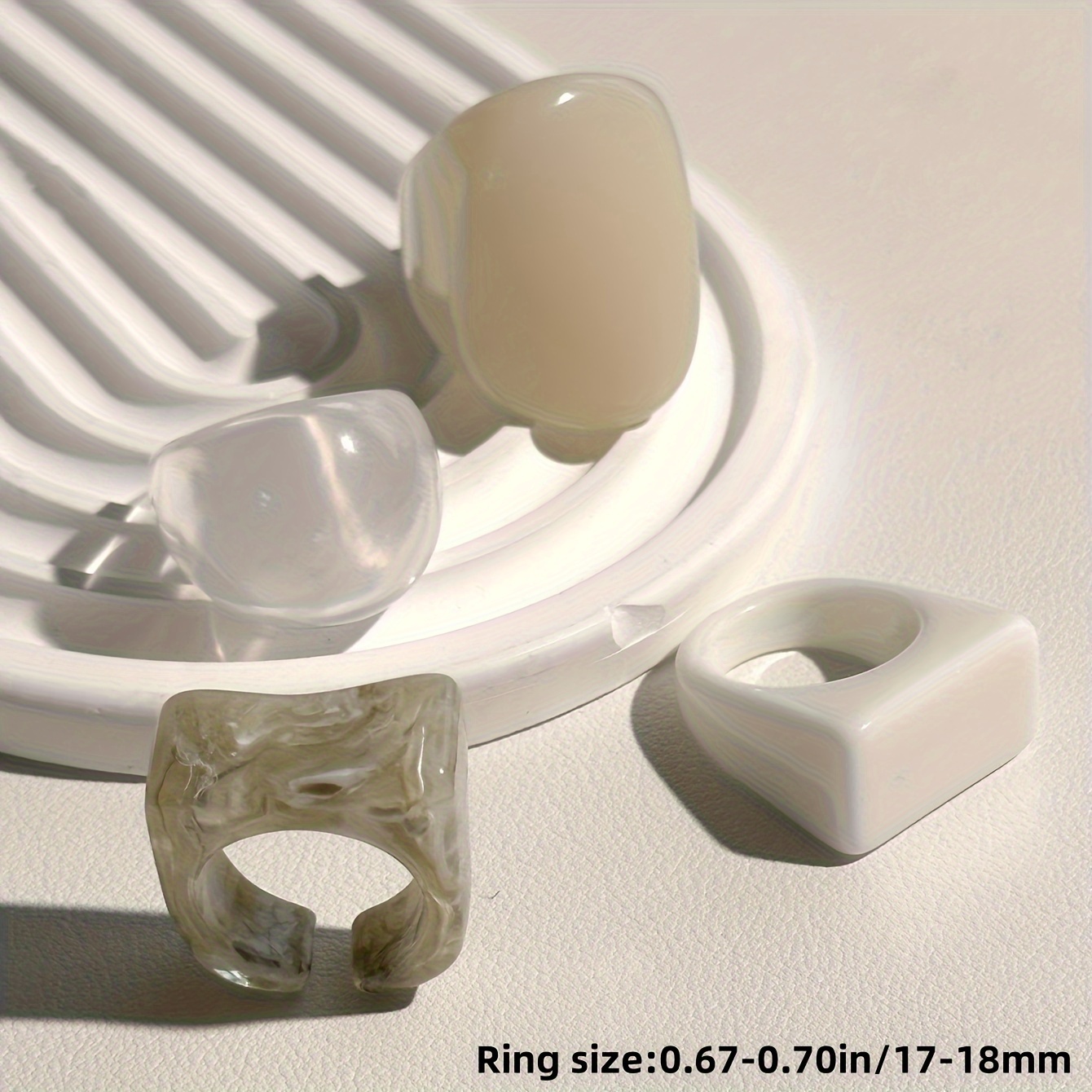 Image of 4pcs/set Women's Resin Rings