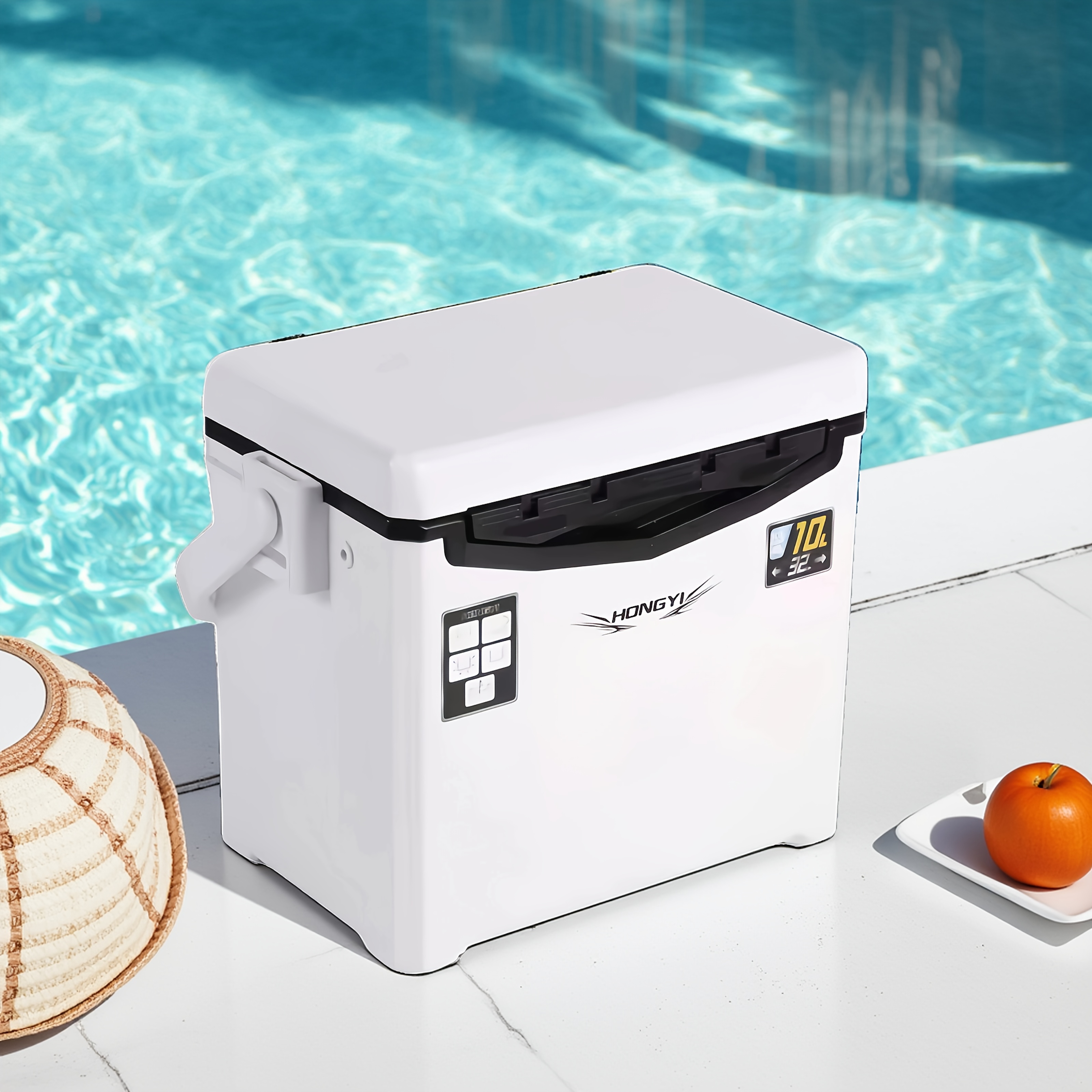 [Portable Camping Refrigerator] Portable Refrigerator Insulation Box - Outdoor Camping Ice Bucket with Ice Cubes