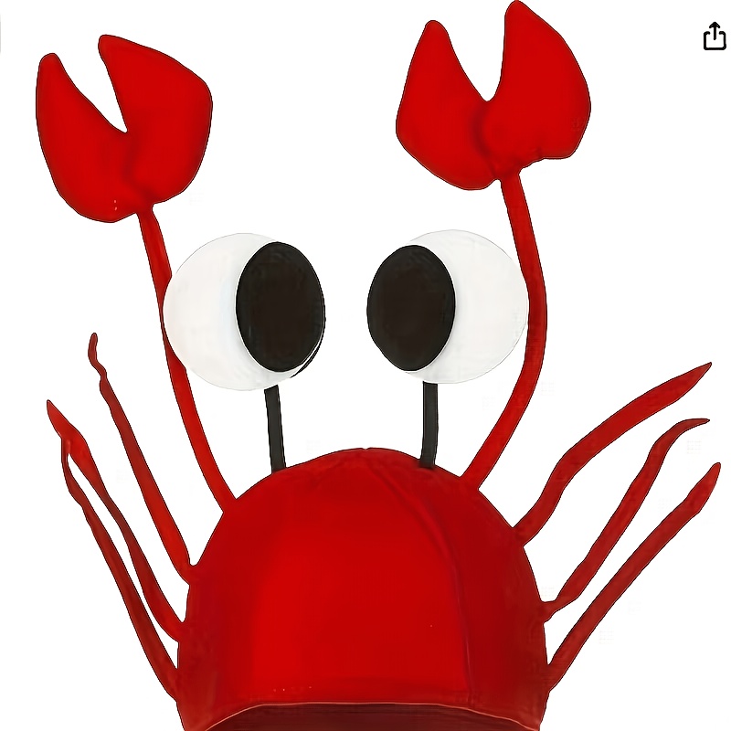 TEMU 1pc Simulated Crab Hat, Party Hat, Outdoor Hat, Party Role-, Performance Headpiece, Stage Costume Headpiece, Holiday Party Supplies, Party