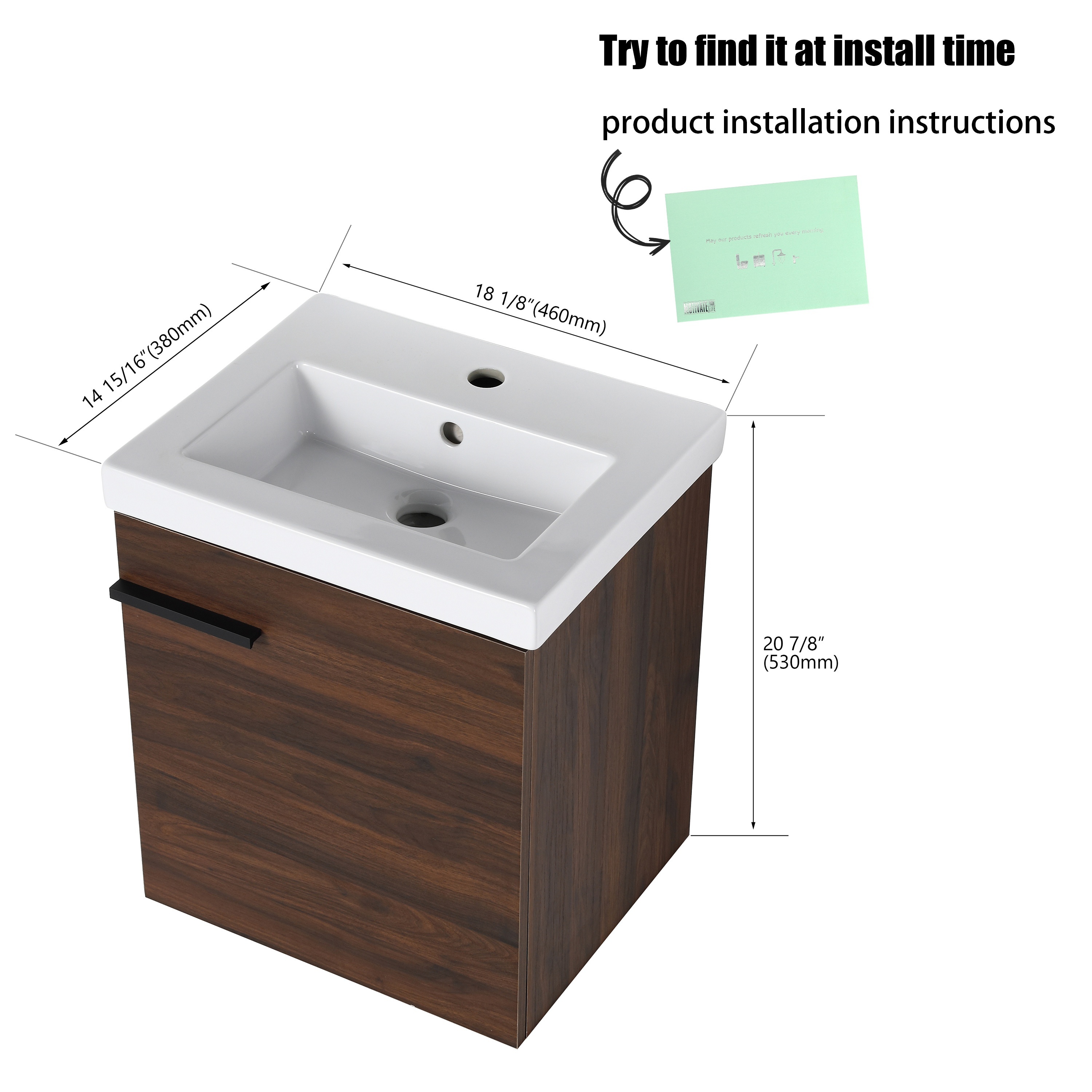 Bathroom Vanity Sink Floating Bathroom Vanity Small Space - Temu