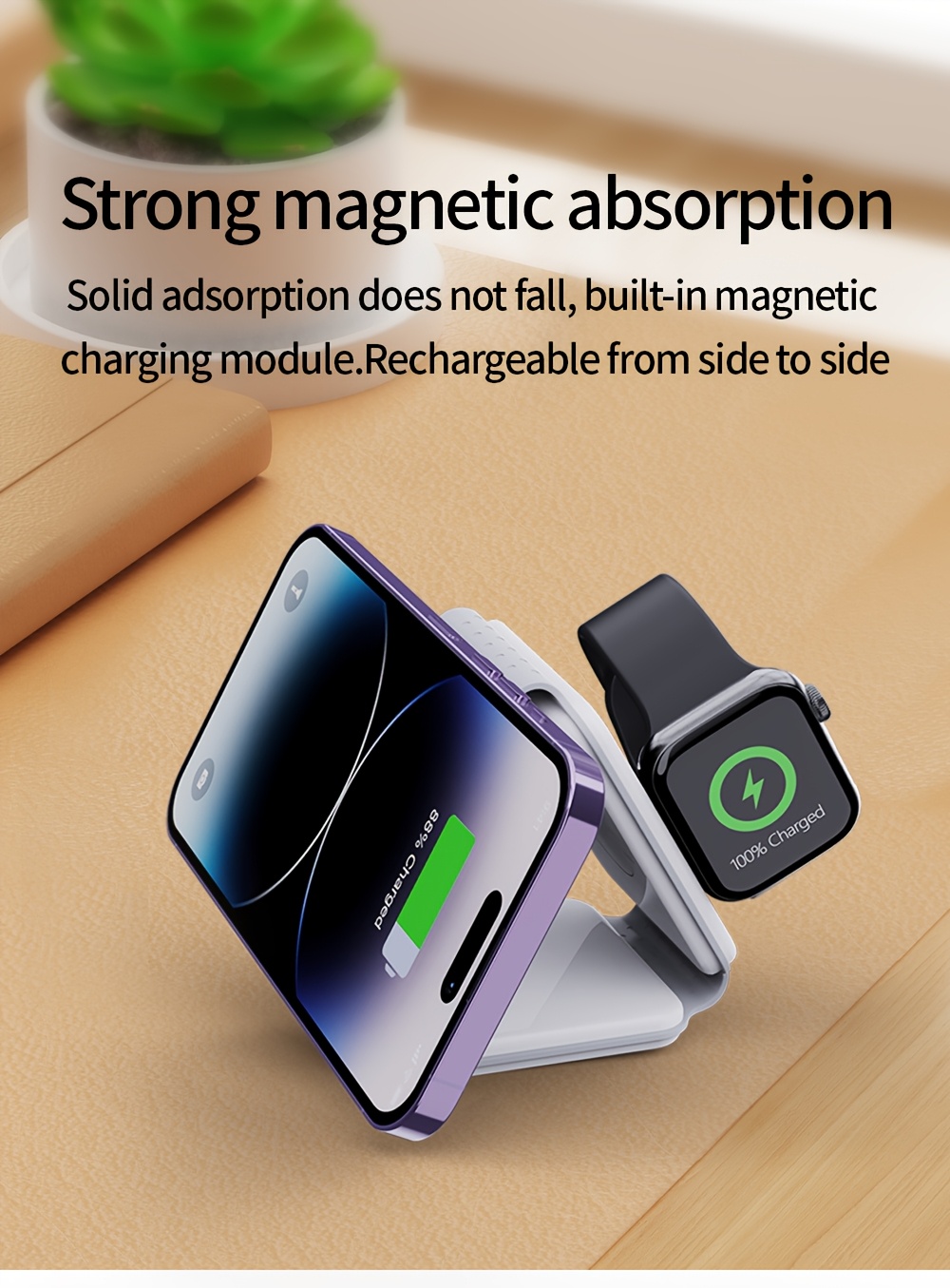 15w 3 in 1 foldable magnetic wireless charging   charger   16 15 14   11 8 plus pro max xs   3rd gen iwatch   6 5   se ultra samsung galaxy s8 s9 s20 s23 note series usb powered fast charging dock circular charging pad versatile charging dock details 3