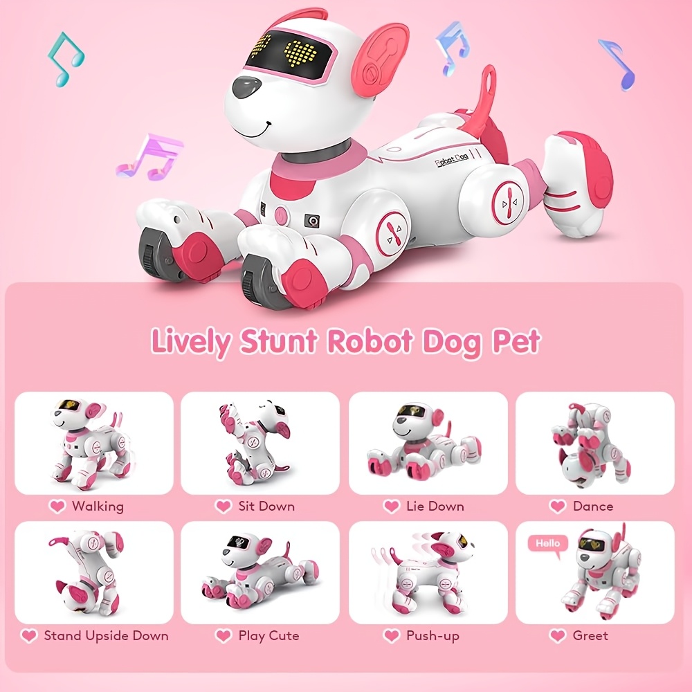 Remote Control Robot Dog Toy For Kids - Interactive Touch & Follow 17 Functions Robot Dog Pet, Programmable Smart Walking Puppy Intelligent Dancing RC Robot Toys For Girls 3-12 Birthday Gifts