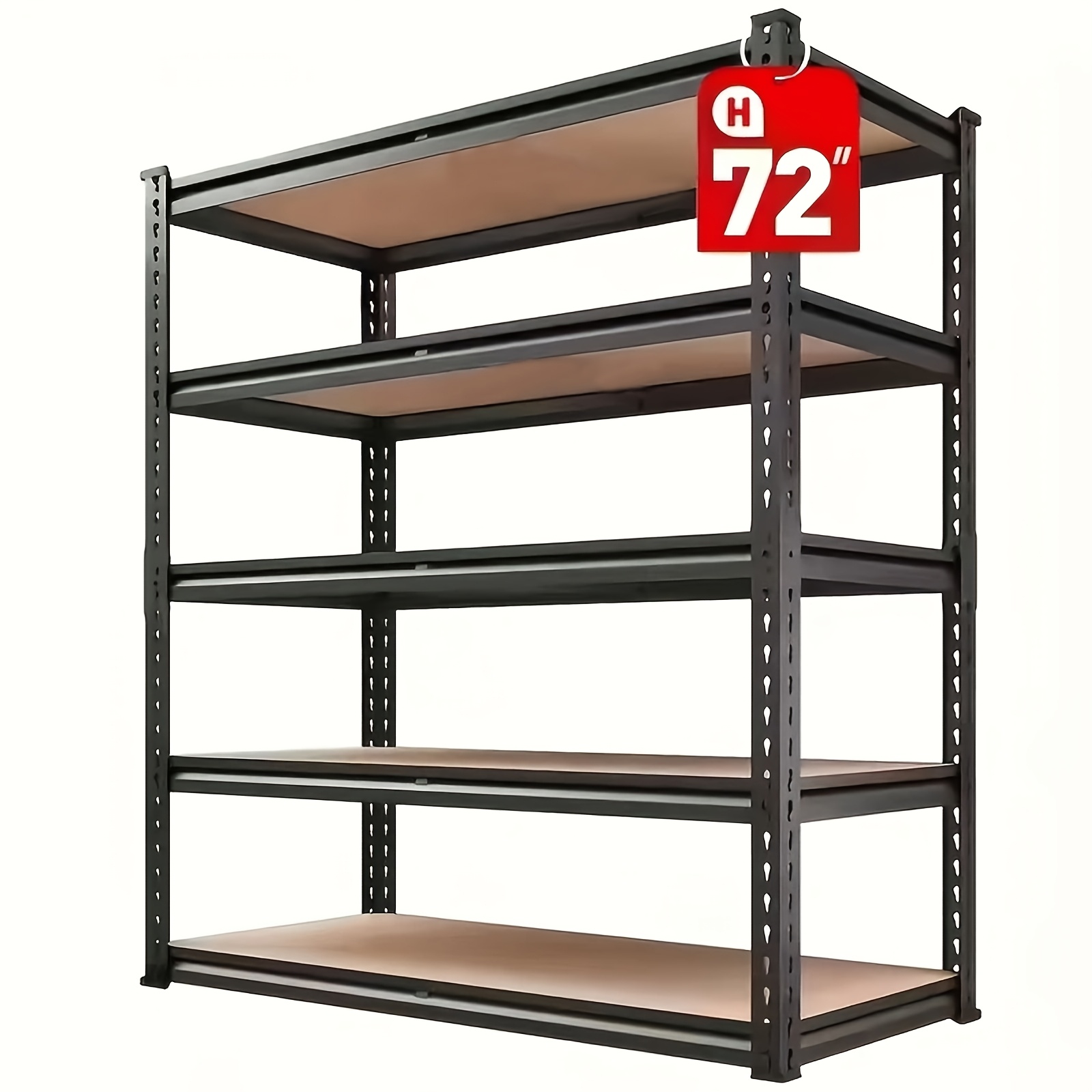 TEMU 72 Inch [heavy Duty Shelving] Heavy Duty 2500lb Capacity 5-tier Adjustable Metal Shelving Unit - Extra Wide 40"w X 72"h X 20"d Garage Storage