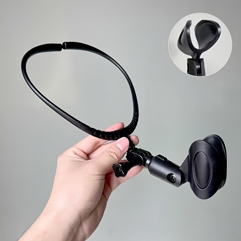 E-shop Ein freihändiger Nacken-Mikrofonhalter mit verstellbarem Clip - Konstruiert aus robustem ABS-Material, entwickelt für Bühnenkünstler, Redner und