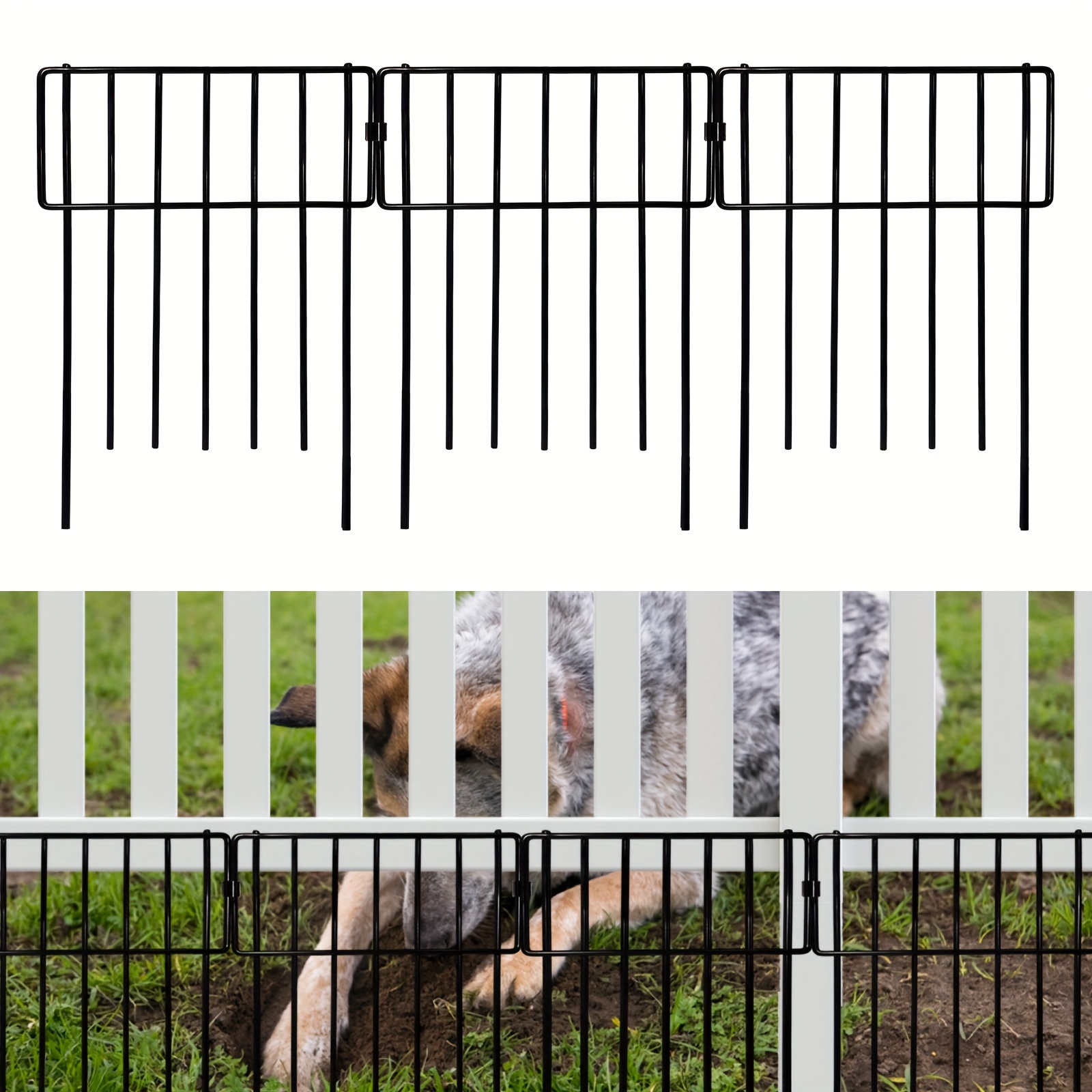 

Garden Fence Animal Barrier Fence 10pack, 17inx10ft No Dig Fence For Dogs Rabbits, Rustproof Metal Wire Garden Border Small Fence Panels For Yard Patio Decor