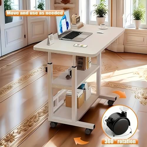 3 tier lift up enlarged desktop sturdy metal frame and wooden desktop roller design suitable for home office bedroom or living room christmas halloween