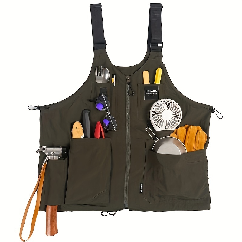 1pc, Outdoor Camping Vest Camping Barbecue Apron Multi-Purpose Photography Jacket for Men and Women Fishing Vest unisex Waist Cloth,Temu