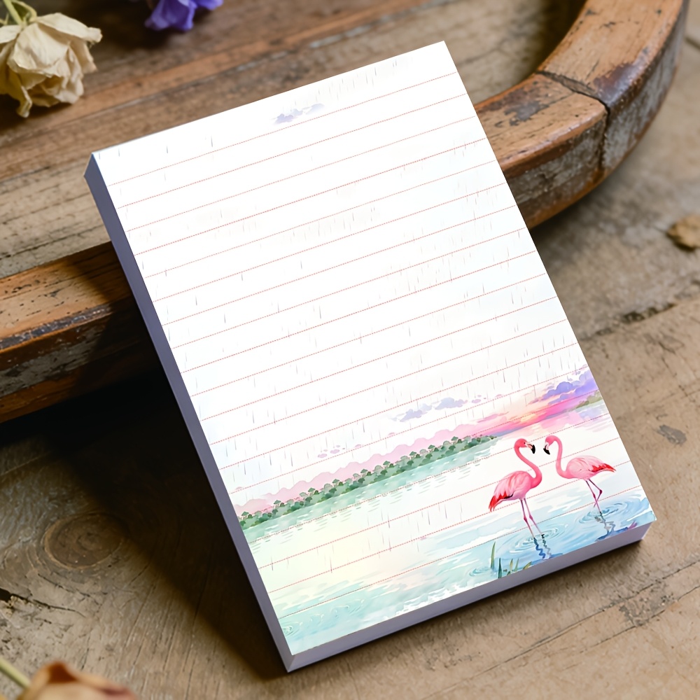 E-shop (50 Blatt) Flamingo Notizblock für Regentage, Flamingo Haftnotiz, Notizblock mit Linien, Notizbuch in kleiner Größe, Tragbares Notizbuch,