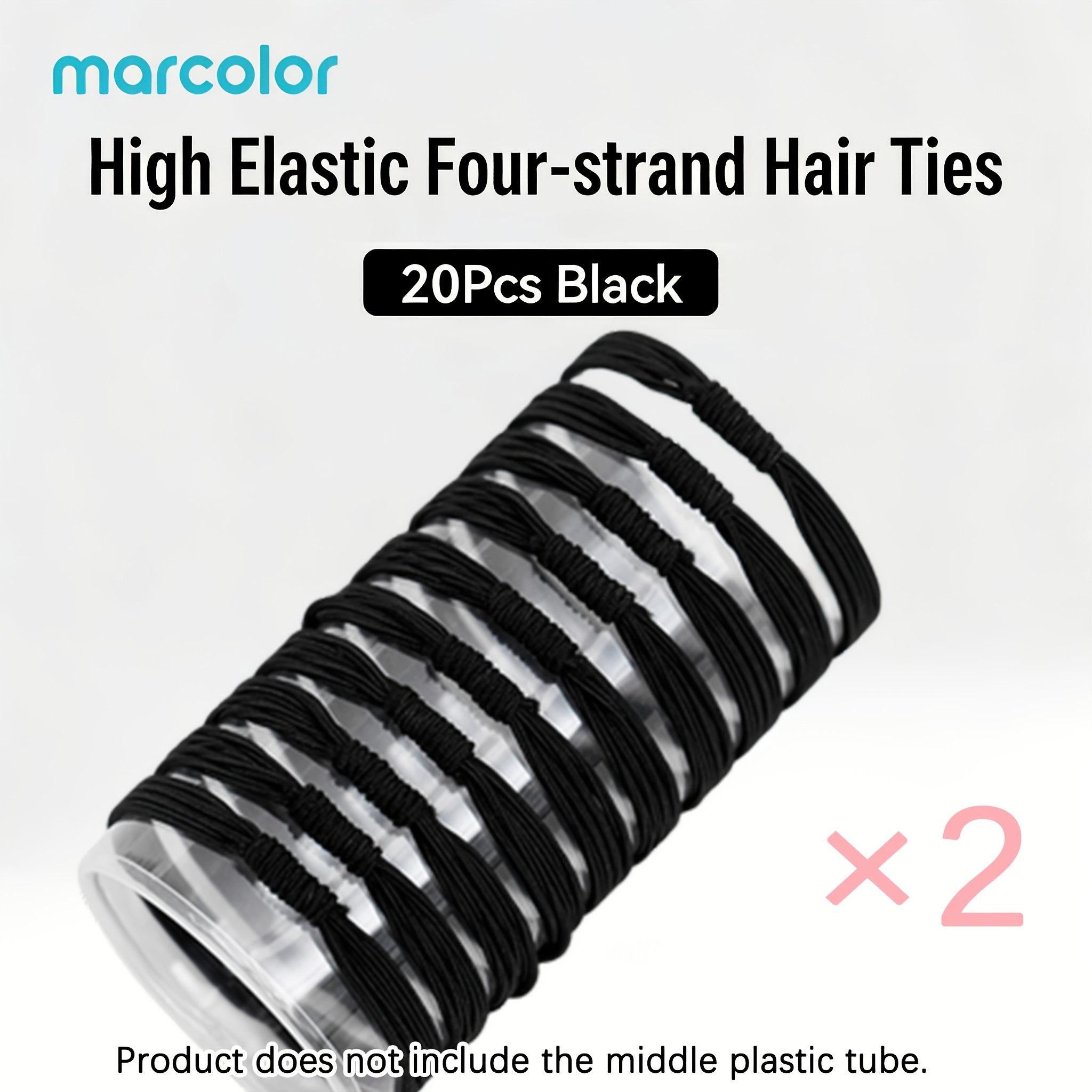 TEMU Marcolor 20/40pcs/set Black & Mixed -in-1 Fashion Hair Ties, Classic Korean Style Easy Elastic Hair Bands For Women
