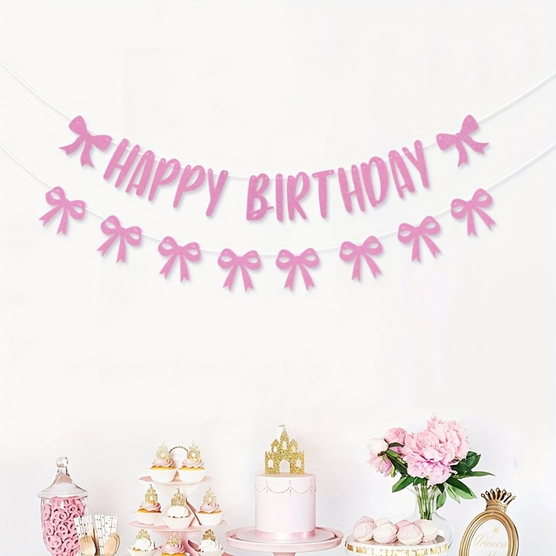 Kit n.7 primo compleanno rosa strisce - con monocolore