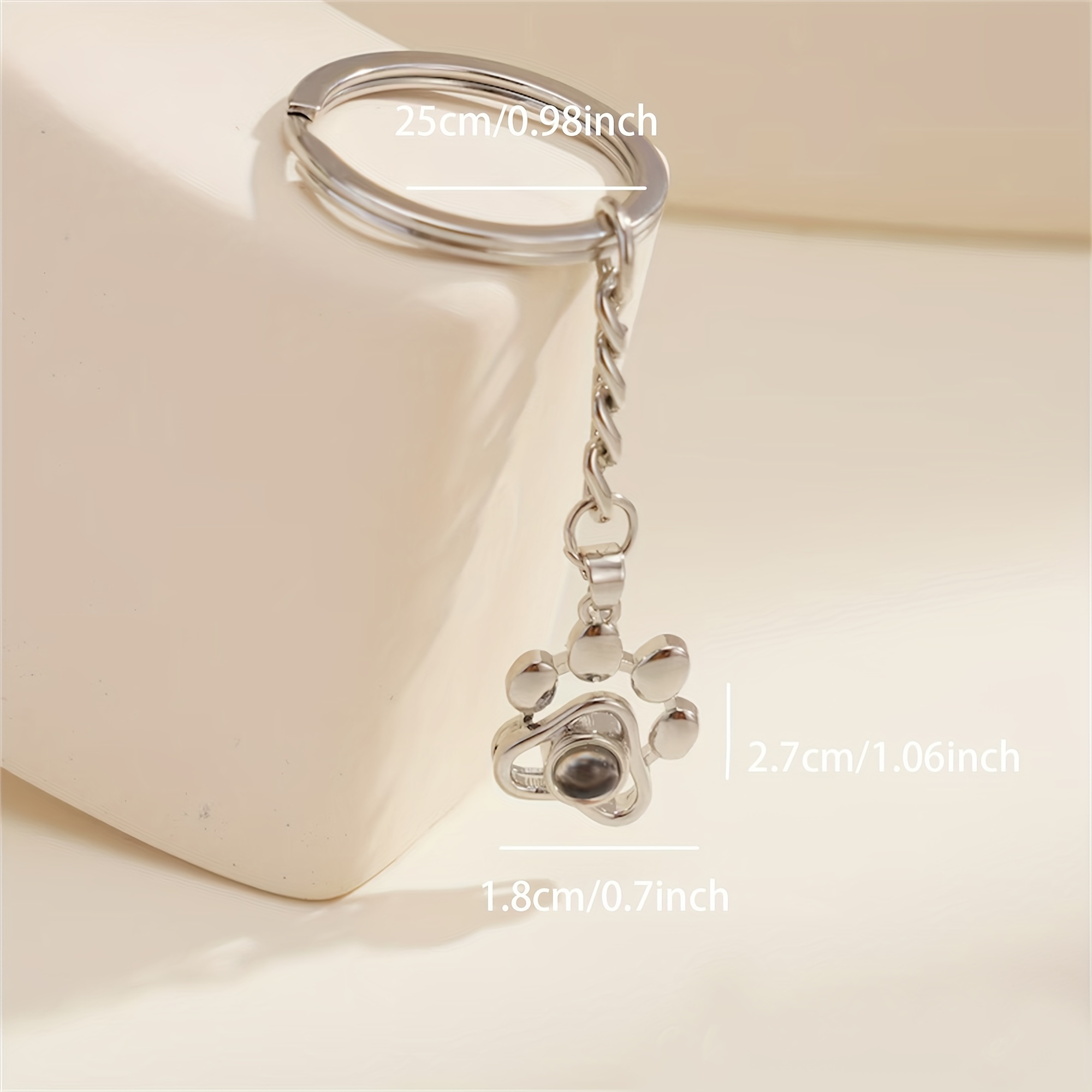 TEMU Create A Personalized Dog Paw Projection Keychain, A Unique Dog Paw Keychain, With A , Perfect For Pet Lovers, A Keychain To Commemorate Pet