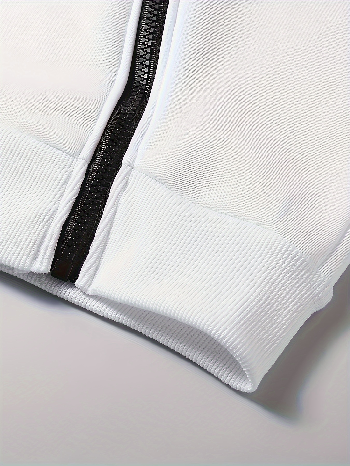 mens athletic zip up hoodie full zip front breathable gym jacket for running climbing weightlifting adjustable hood outdoor sports sweatsuit machine washable fitness apparel for men workout clothes durable sportswear white 5