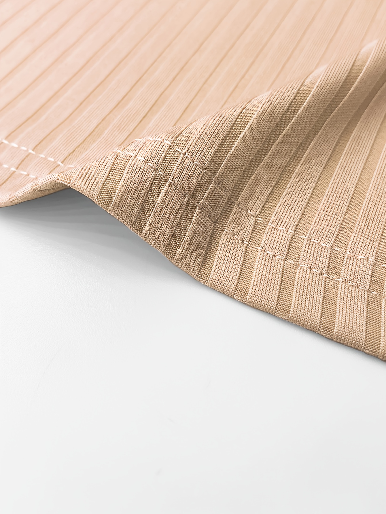 Men's Light Khaki Shirt - Beige & White Contrast Collar - Breathable Knit Fabric Shirt for Office, Golf, Parties - All-Season Formal & Casual Men's Clothing - Machine Washable