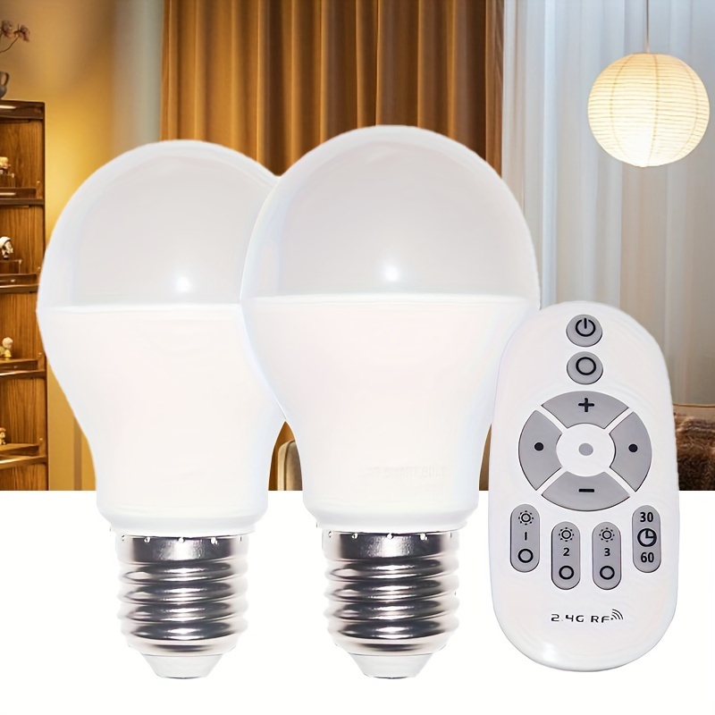 

2 Led Bulb, Dimmable With Remote Control, E27 6w Bulb, Adjustable Color Temperature (warm/cool) And (2 Bulbs + 1 Remote Control)