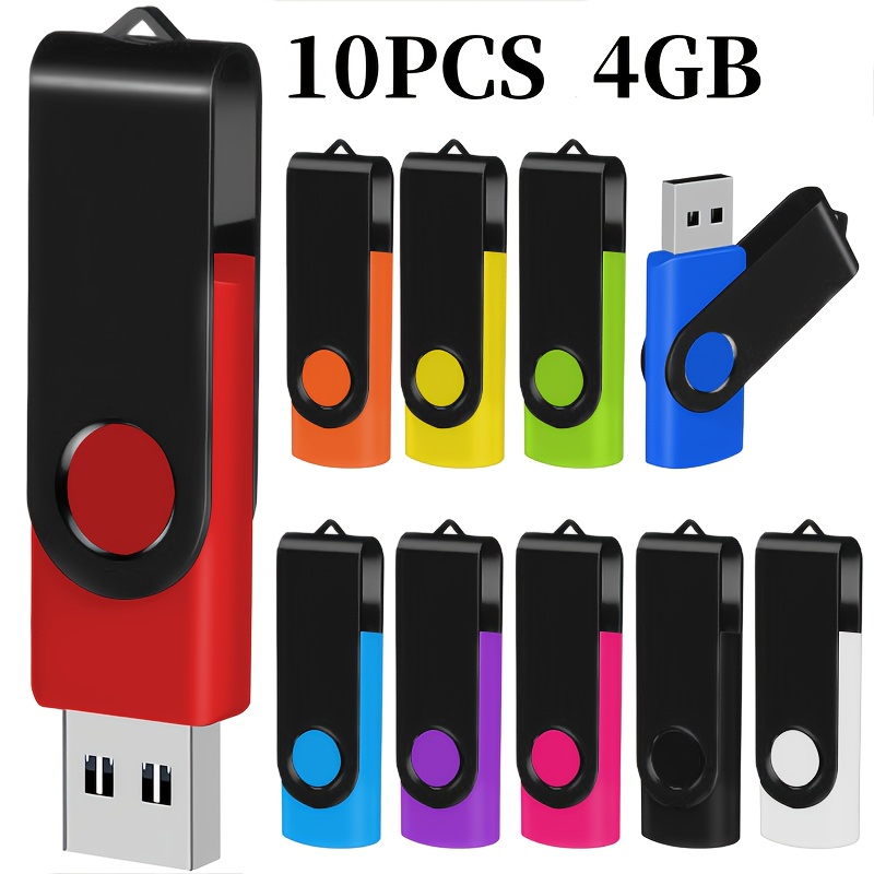 10 kosov barvitih USB 2.0 ključkov, visokohitrostni vrtljivi pomnilniki, kapaciteta 128MB/256MB/512MB/4GB/16GB, idealno za shranjevanje na