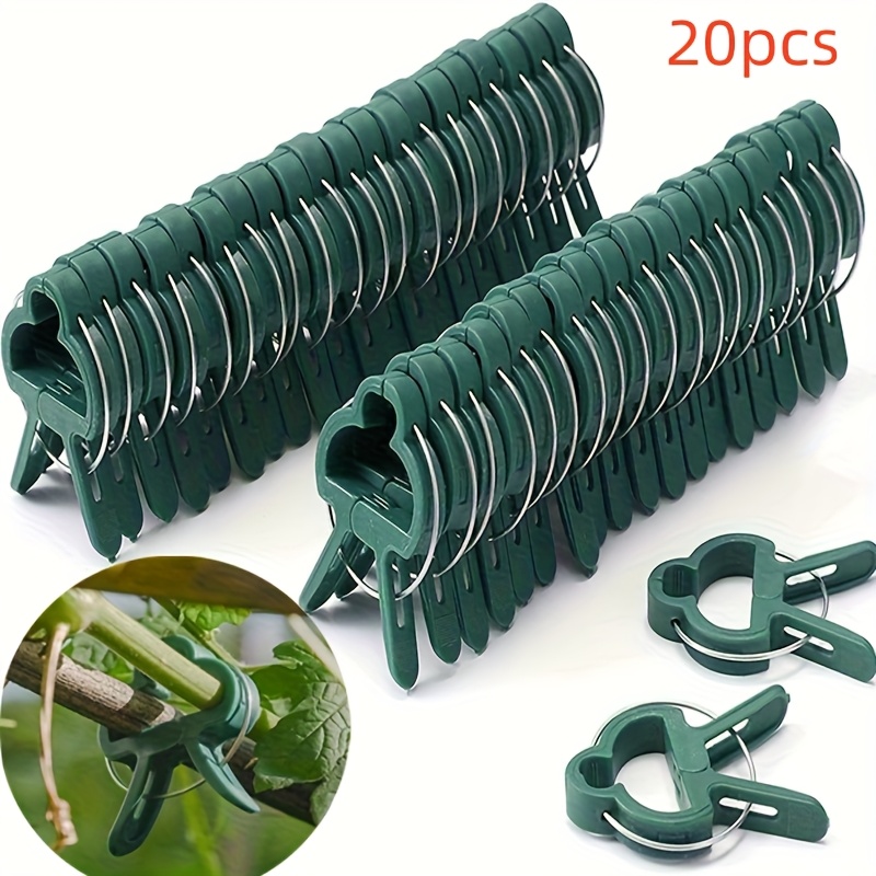 Set Of 20 Adjustable Plant Clips - Reusable Garden Supports For Flowers, Vines, Vegetables, And Tomatoes - Made From Durable Plastic, For Gardening
