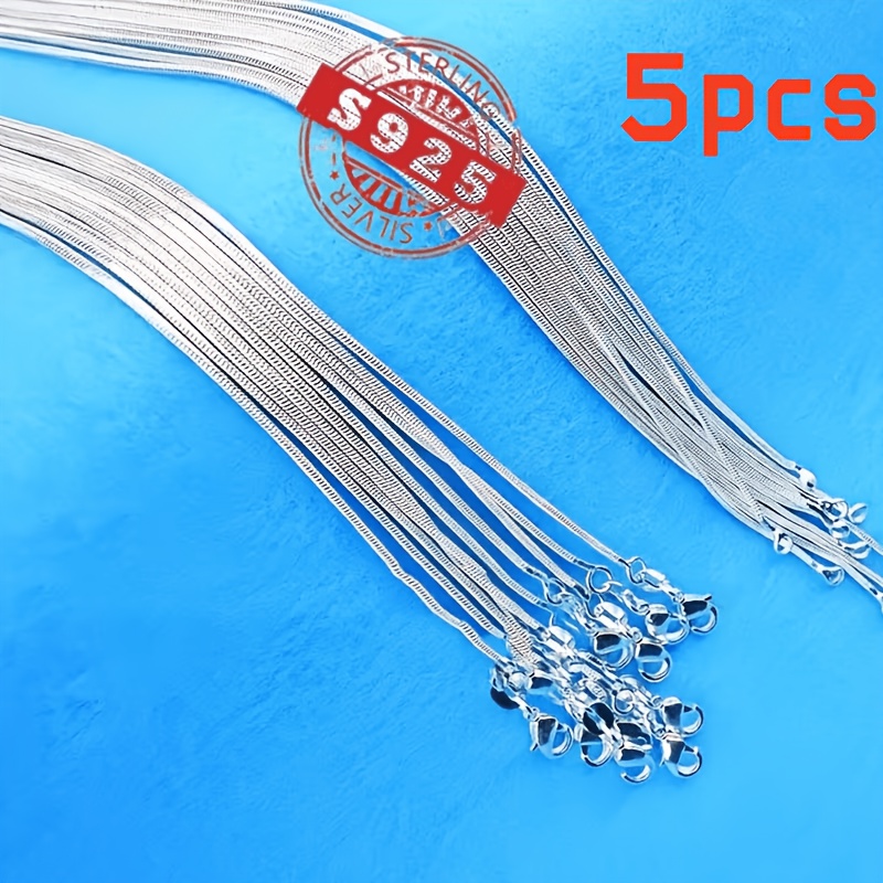 TEMU 925 Sterling Silvery Snake Bone Necklace, Hip-hop Style Korean Version, Solid Chainsuitable For Parties And Music Festivals, Women's Minimalist