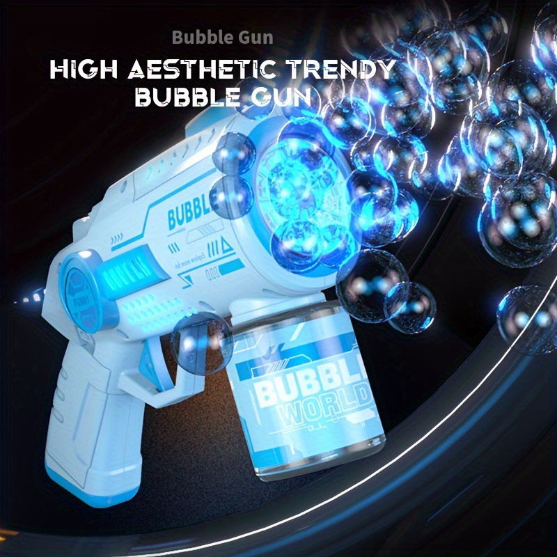 

Handheld Bubble Machine, 20 Holes Bubble Gun With Led Cool Lights, 4 Colors Available, Outdoor Party Toys For Boys Girls (not Include Battery And Bubble Solution)