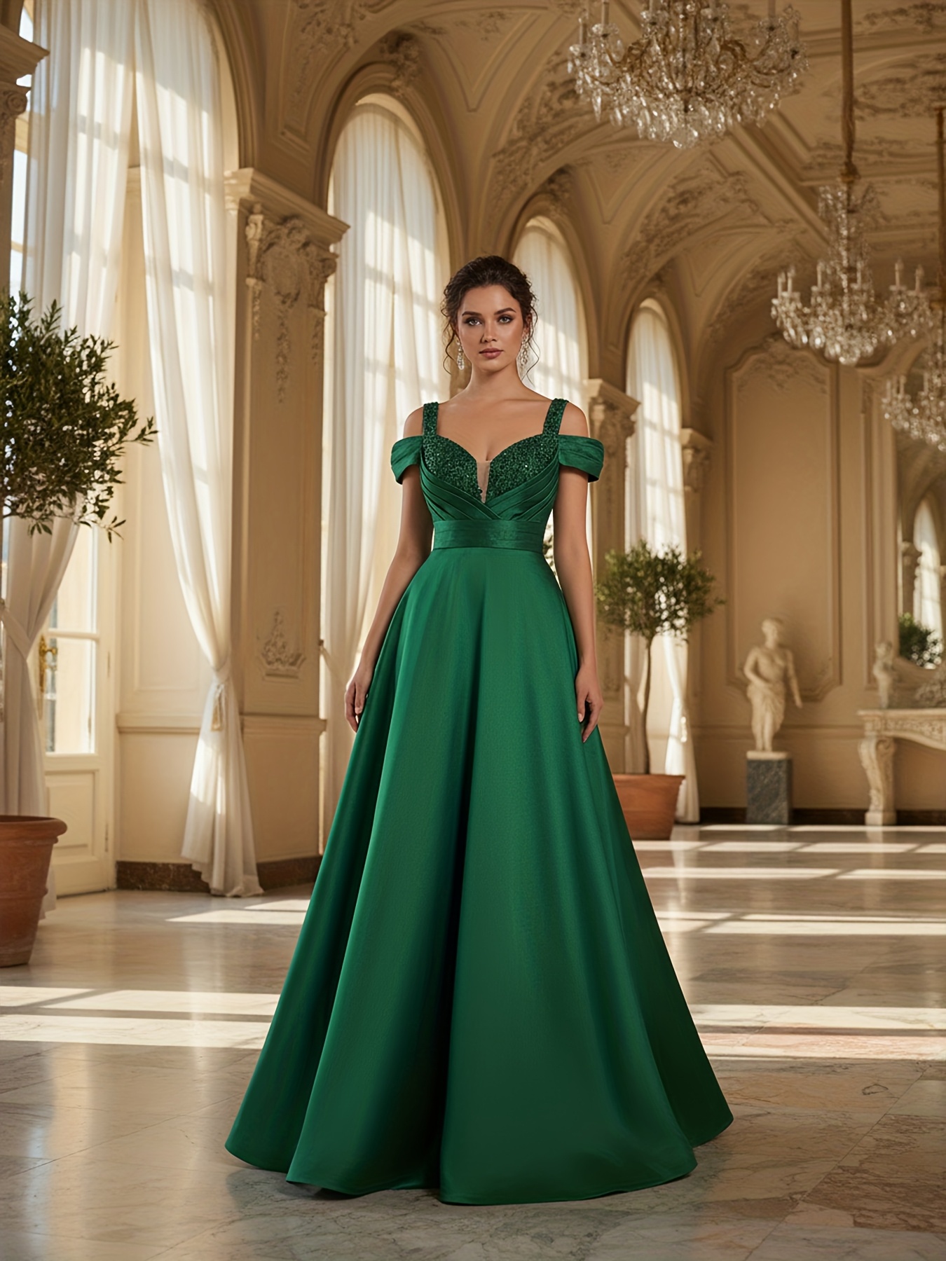 a line dress with sleeves sold on Temu United States