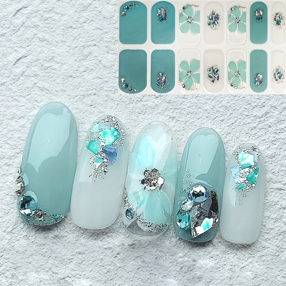 3d Floral Nail Stickers, Three-dimensional Diy Almond-shaped Nail Decals