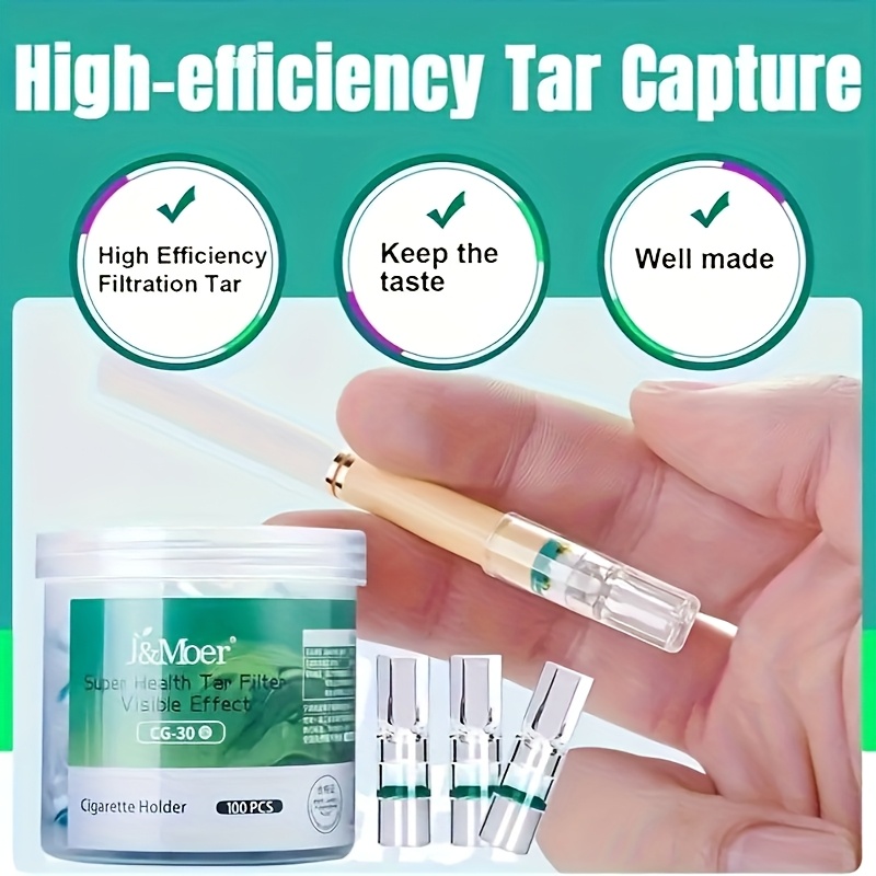 a set 100 disposable cigarette filters come 5 adapters a