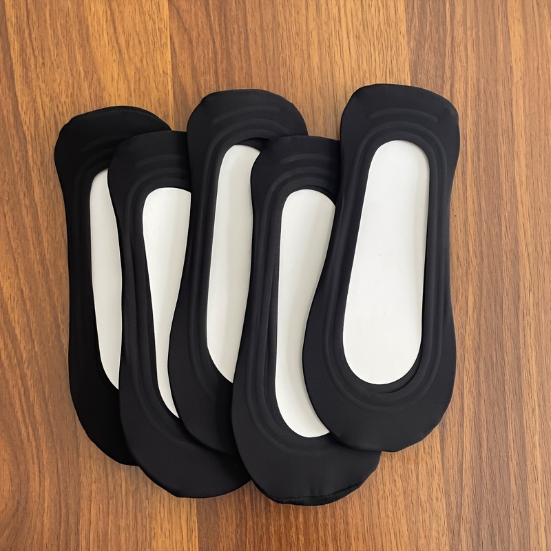 E-shop 3/5 Paar Damen Eisfaser-Stoff Socken, Ultra-dünne Unsichtbare Socken für Frühling Sommer, Silikon-Griff, Kühle Socken, Bequeme Freizeitsocken,