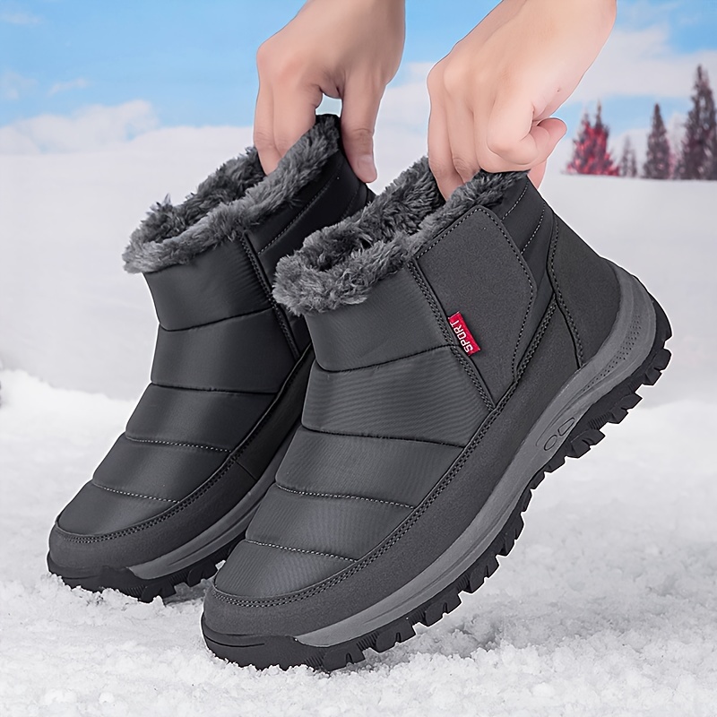*'S High-* Boots Thickened Fleece-Lined, Non-Slip TPR Sole, Warm  Fabric Upper with Adjustable Hook-and-Loop Closure for Snowy Hiking 