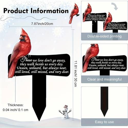 1 memorial double sided outdoor headstone decoration with inspirational quotes durable plastic yard and lawn decorations easter and commemorative gifts