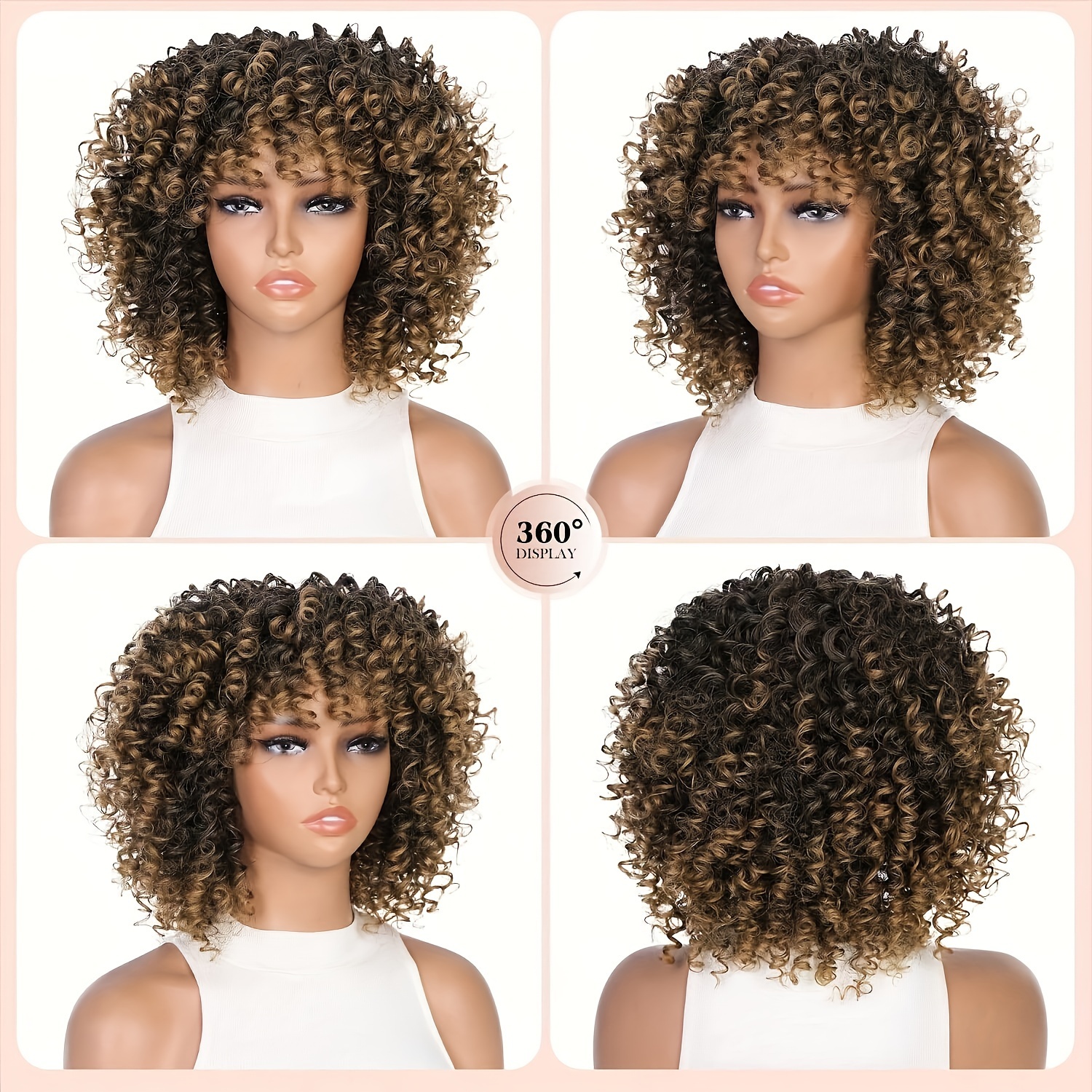 elegant afro y wig for women 12 inch short spring fiber 150 density cap synthetic hairpiece suitable for african ladies details 3