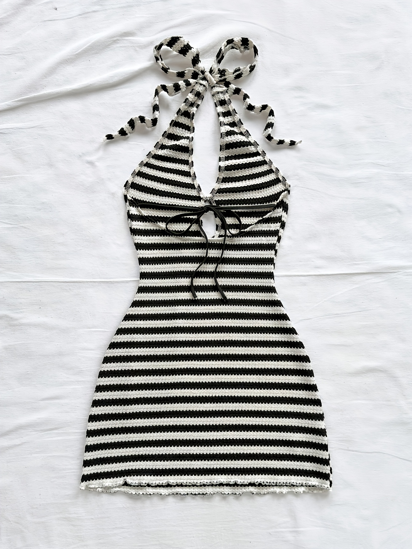 black and white striped backless dress fashion mini beach summer dress Backless Blue Long Prom occasion:wedding while the maxi Size:000