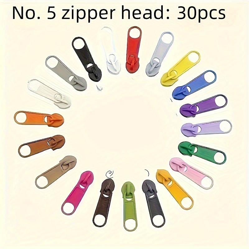 30pcs No.5 Zipper Head Color Alloy Zipper Head - Durable Metal Slider Suitable For Luggage, Clothing, And Accessories, Diy Wallet Making