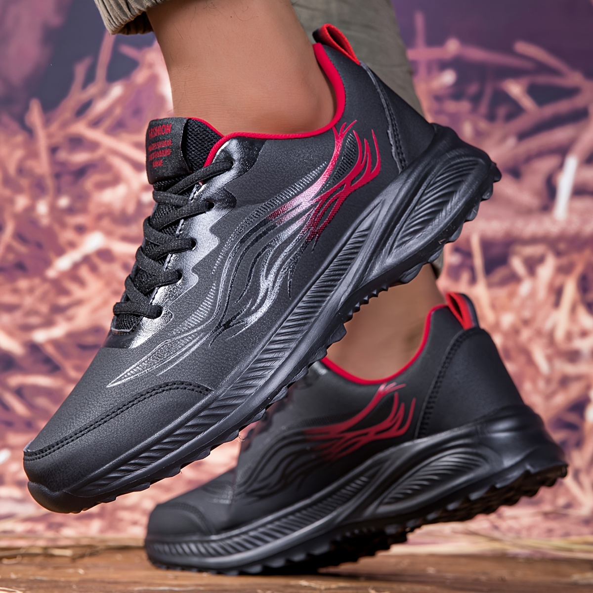 Image of Men's Wear-resistant Anti-slip Sports Shoes, Autumn Winter Outdoor Running Shoes