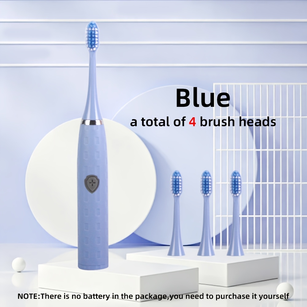 Electric Toothbrush Set With 4 Brush Heads, Battery-powered For , High-performance Gift For