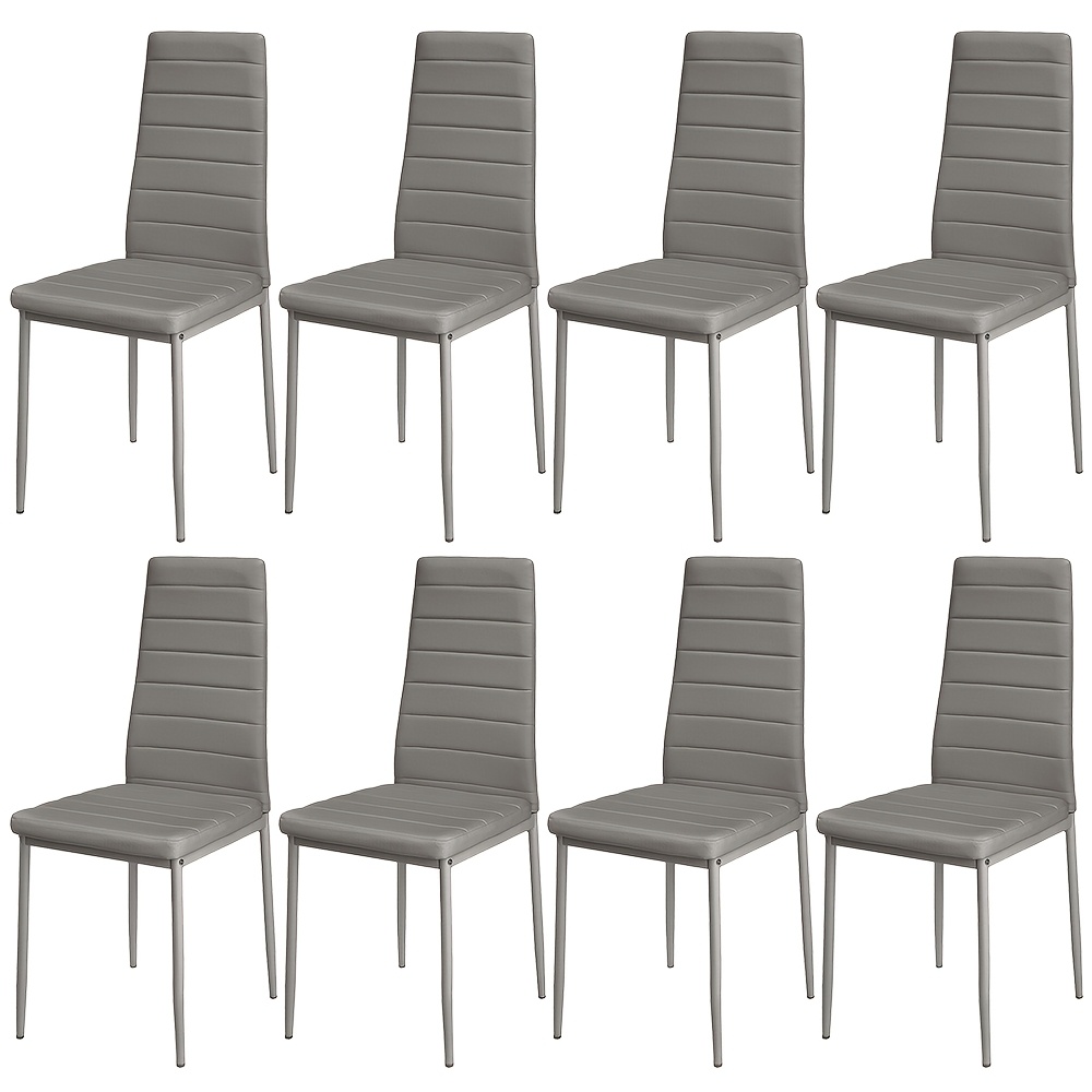 Set Of 8 Pu Cafeteria Chairs That Are Stackable And Padded, Suitable For School Canteens, Restaurants, . Commercial Chairs Feature A High Back And A Farmhouse Design, And Are Easy To Clean