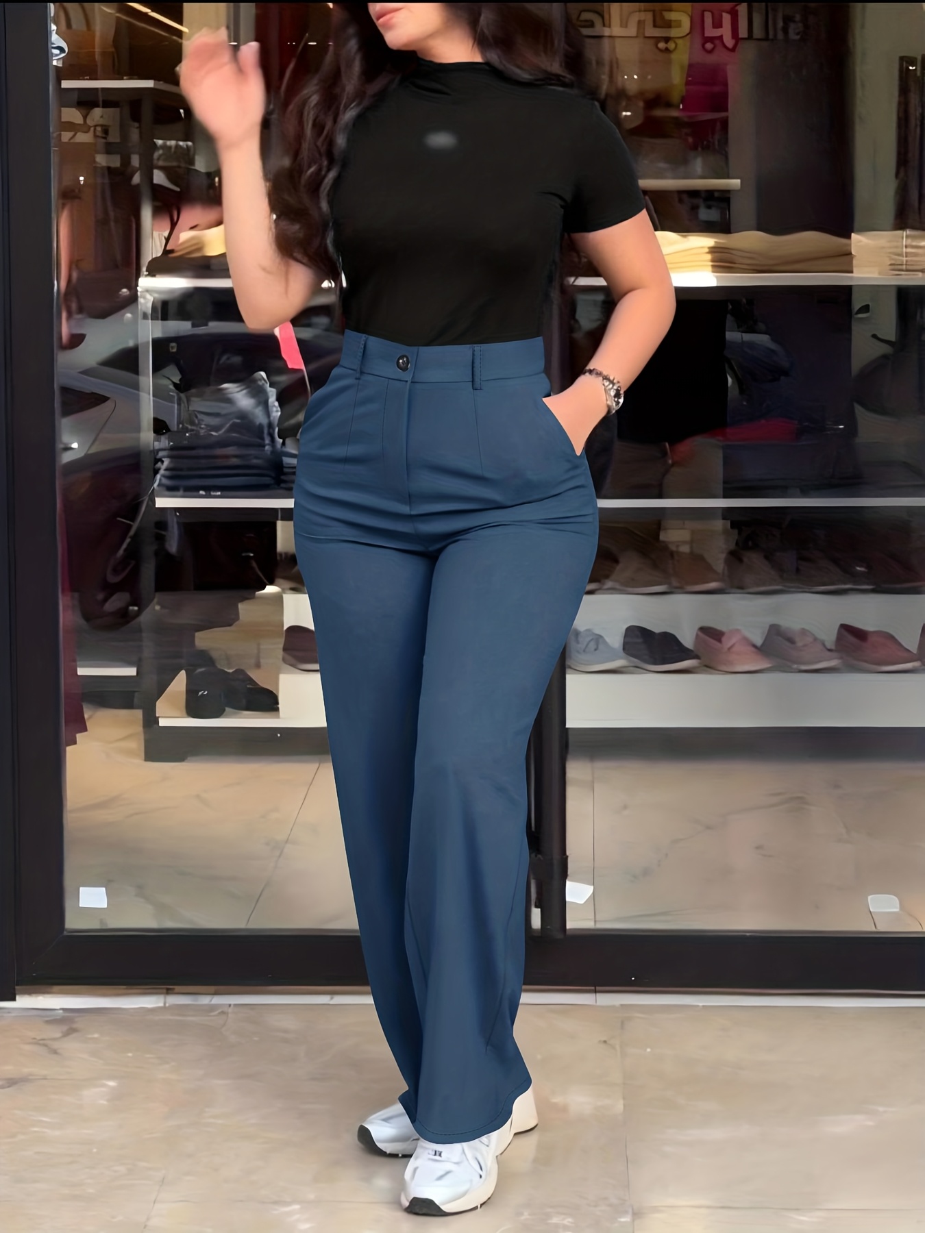 Women's Solid Color Casual Slim-Fit Long Pants