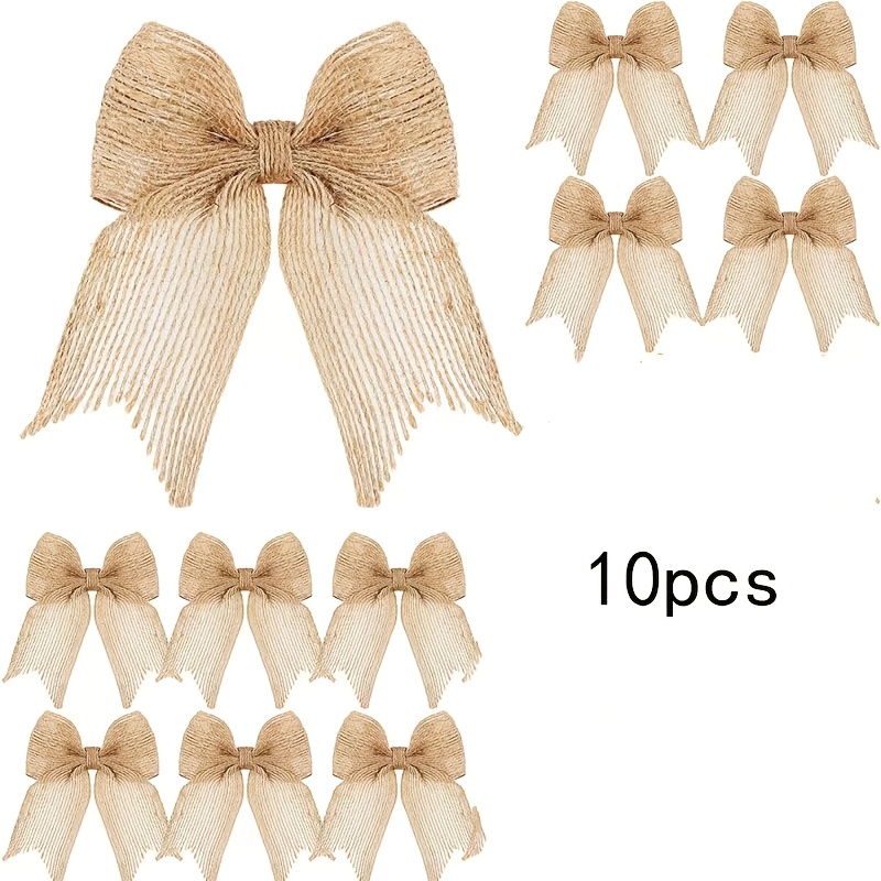 TEMU Décorations Nœud Papillon Rétro Rustique pour Fêtes à Domicile Intérieures et Extérieures. Guirlandes de Décoration d'Arbre de Noël pour Ajouts.